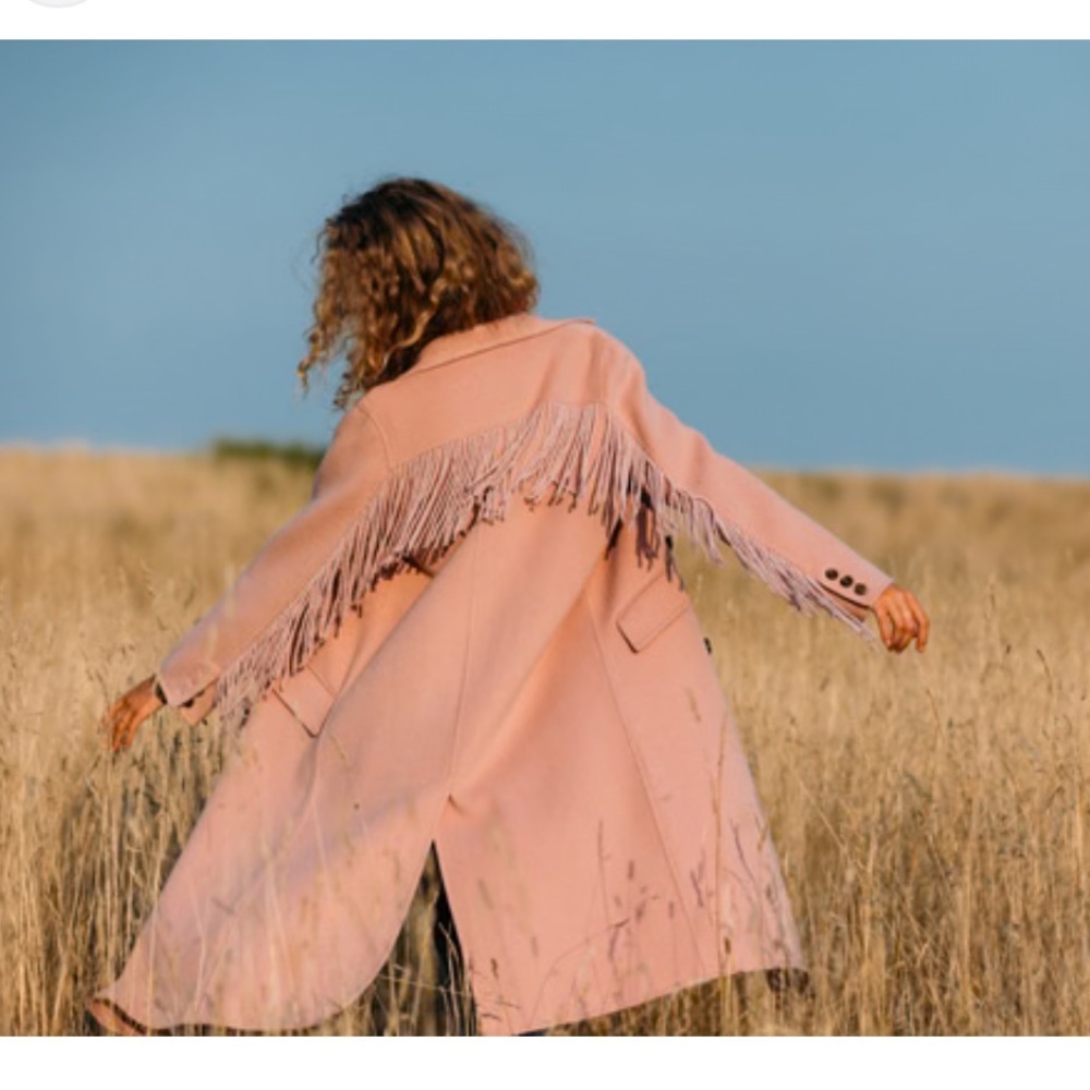 The Westside Pink Trench PeaCoat with Fringe 🤠🎀